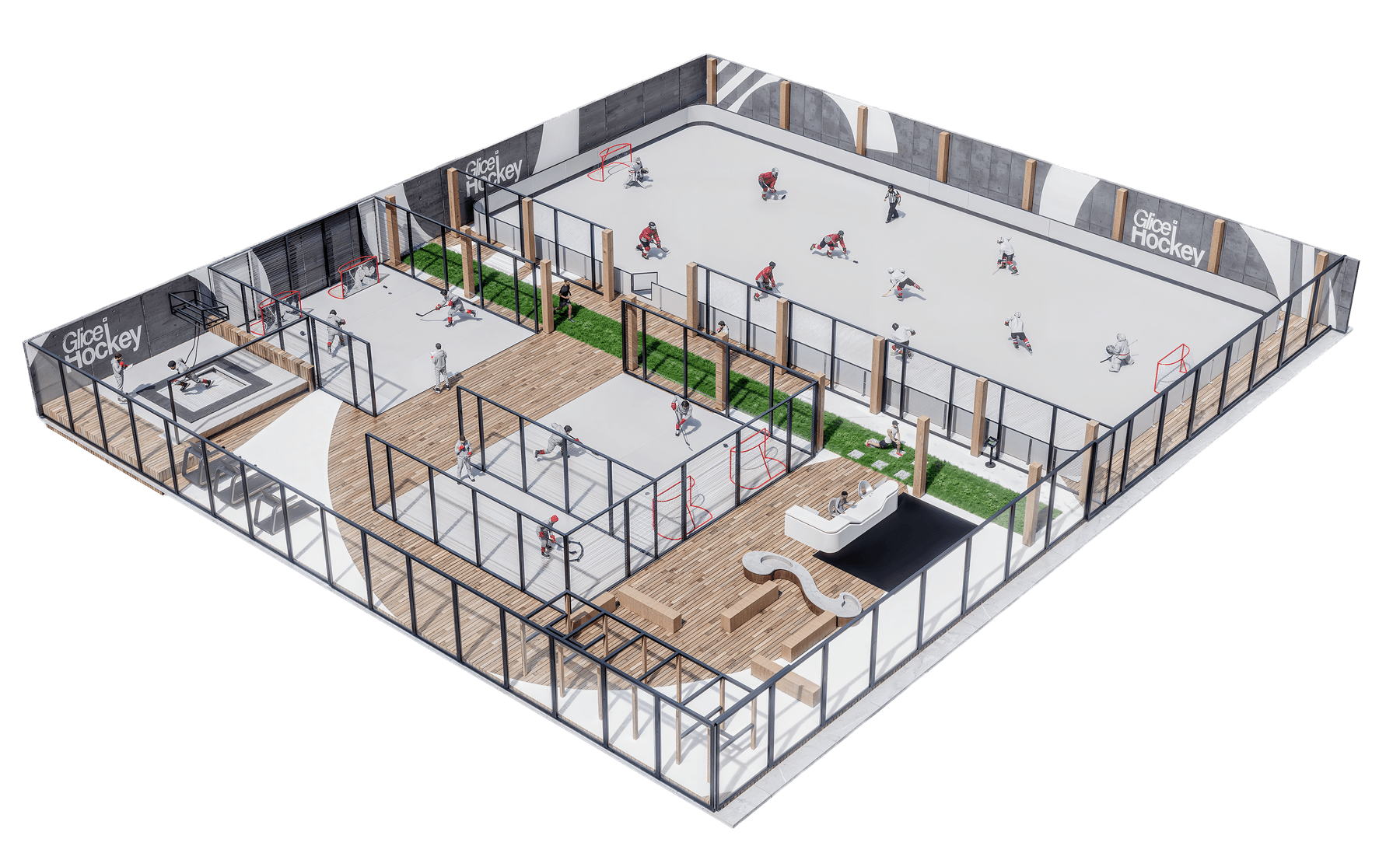 Glice Hockey Center Development Campus - 3D rendering