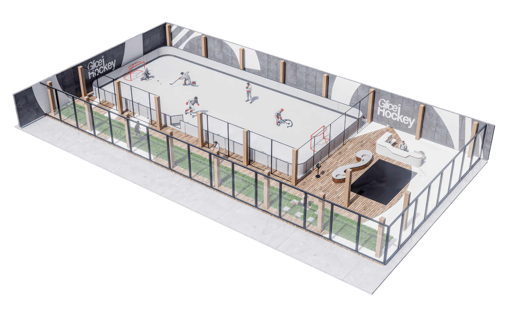 Glice Hockey Center Skills Lab - 3D rendering