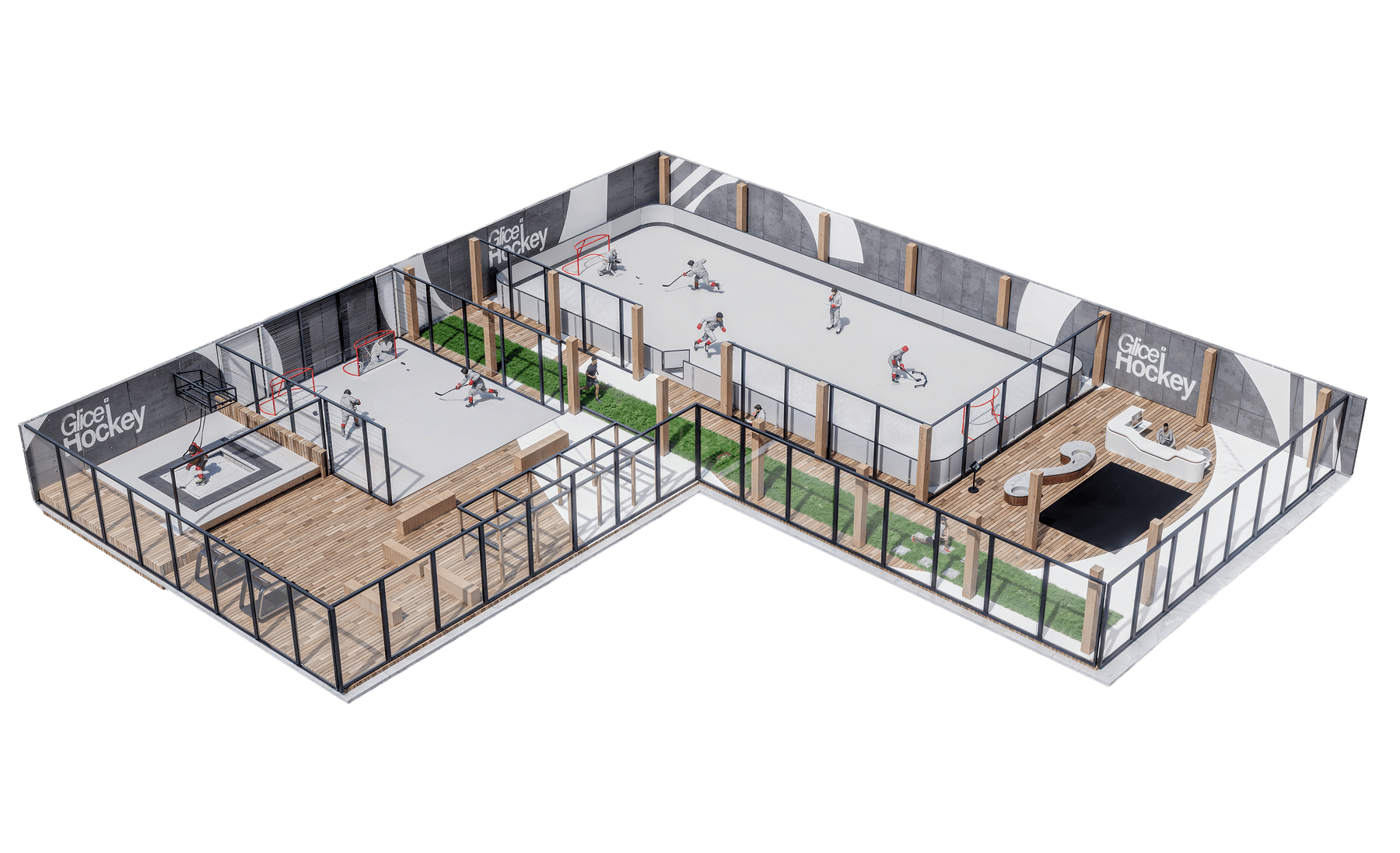 Glice Hockey Center Training Hub - 3D rendering