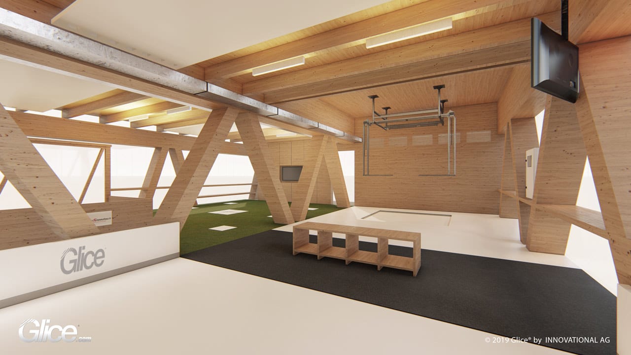 Glice Hockey Center architectural render showing customised layout