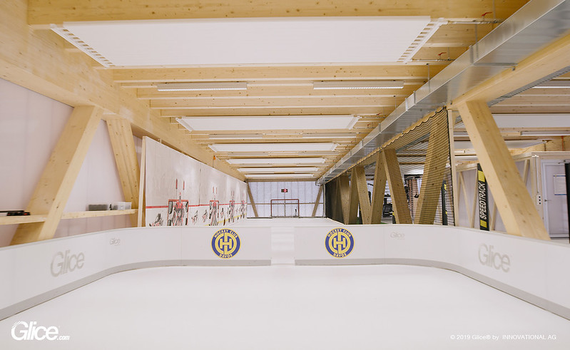 Full-length Glice hockey rink inside a dedicated training facility