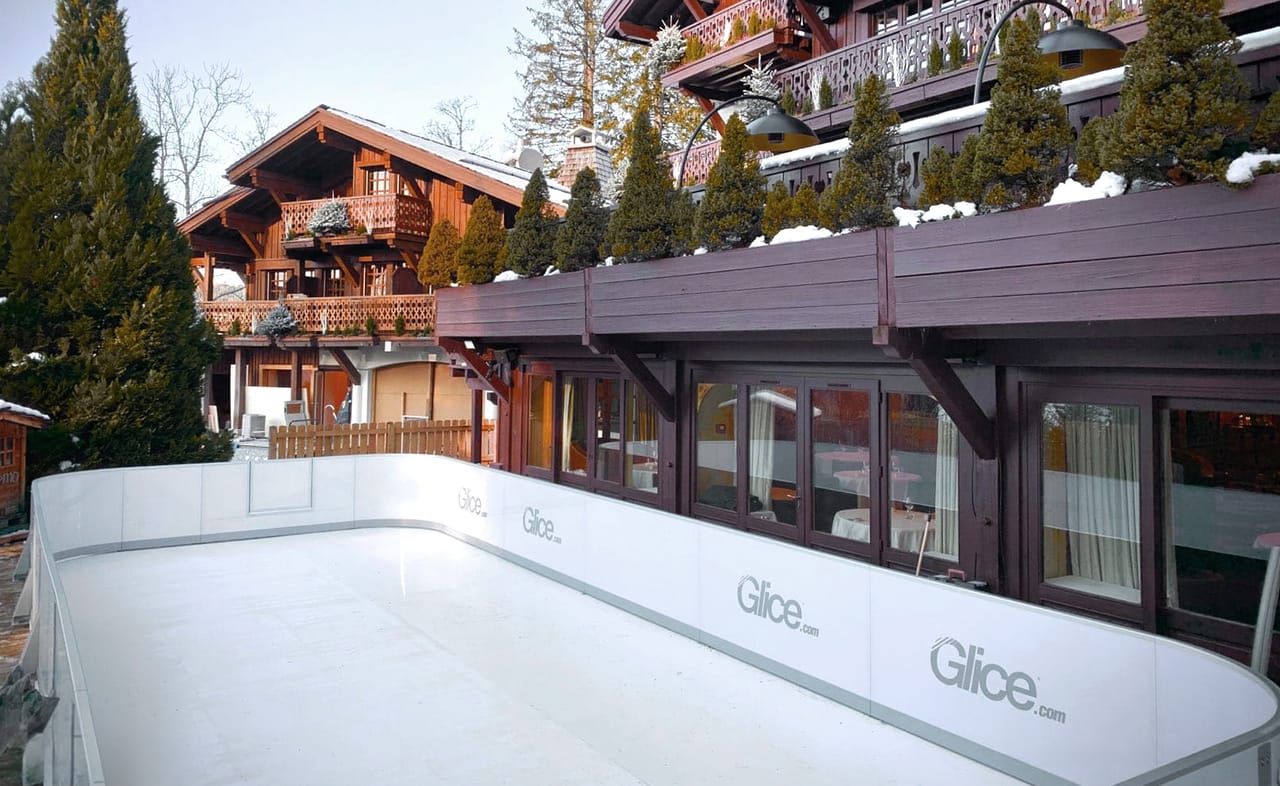 Glice rink installed on hotel terrace