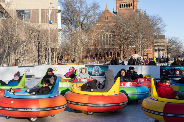 How Harvard Transformed a Campus Plaza Into a Winter Wonderland — With Synthetic Ice and Bumper Cars | Glice