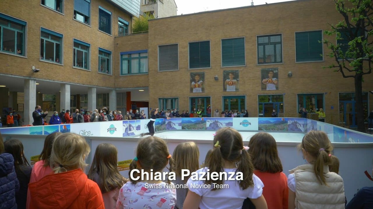 All Eyes on Glice Synthetic Ice Rink at Swiss School in Milan