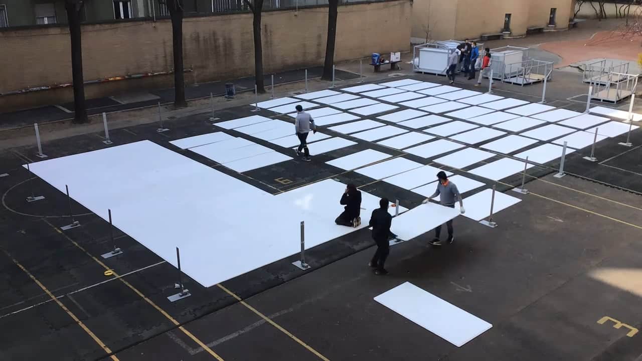Glice Synthetic Ice Rink Installation at Swiss School Association in Milan