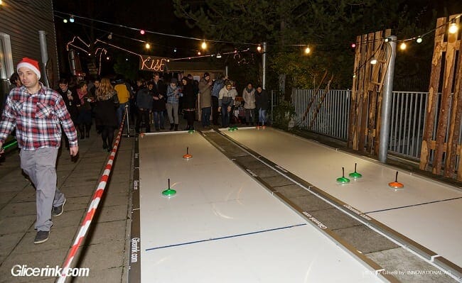 Curling Fun for Staff of Children’s Hospital: Glice® Assembles Synthetic Eisstock Curling Lanes in Zürich