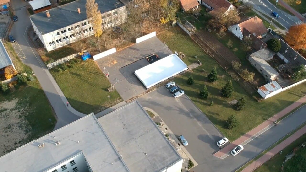 Glice® Artificial Ice Rink Seen from a Drone