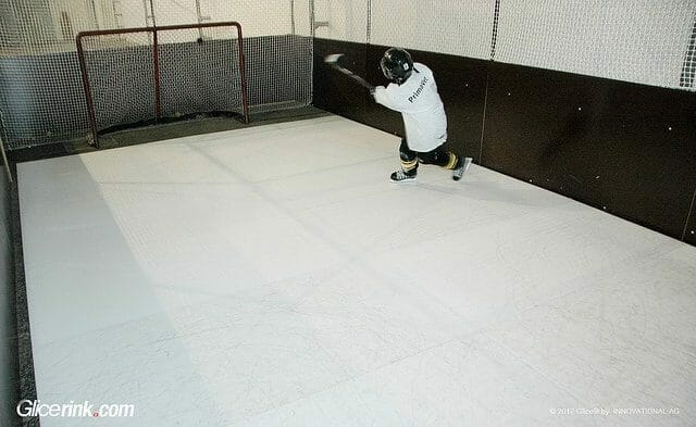 Glice® synthetic ice rink training surface in Ice Hockey Stadium at Kromeriz, Czech Republic