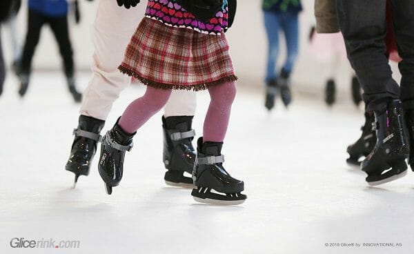 Summer Skating on Glice® Artificial Ice Rink at Westside Centre in Bern, Switzerland