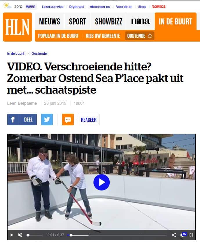 Glice® Kunstijs is vermeld in de Belgische krant Het Laatste Nieuws