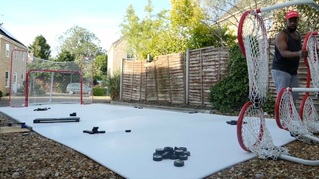 Hockey Tutorial’s Backyard Rink Setup with the New Glice Home Synthetic Ice