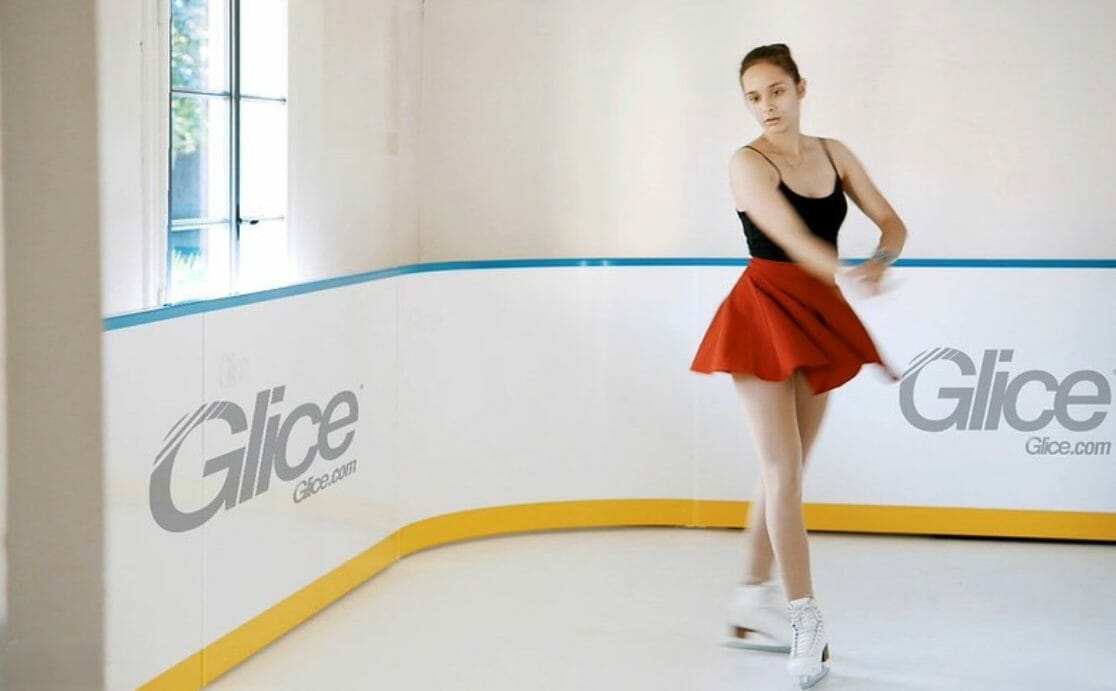 Young woman figure skating