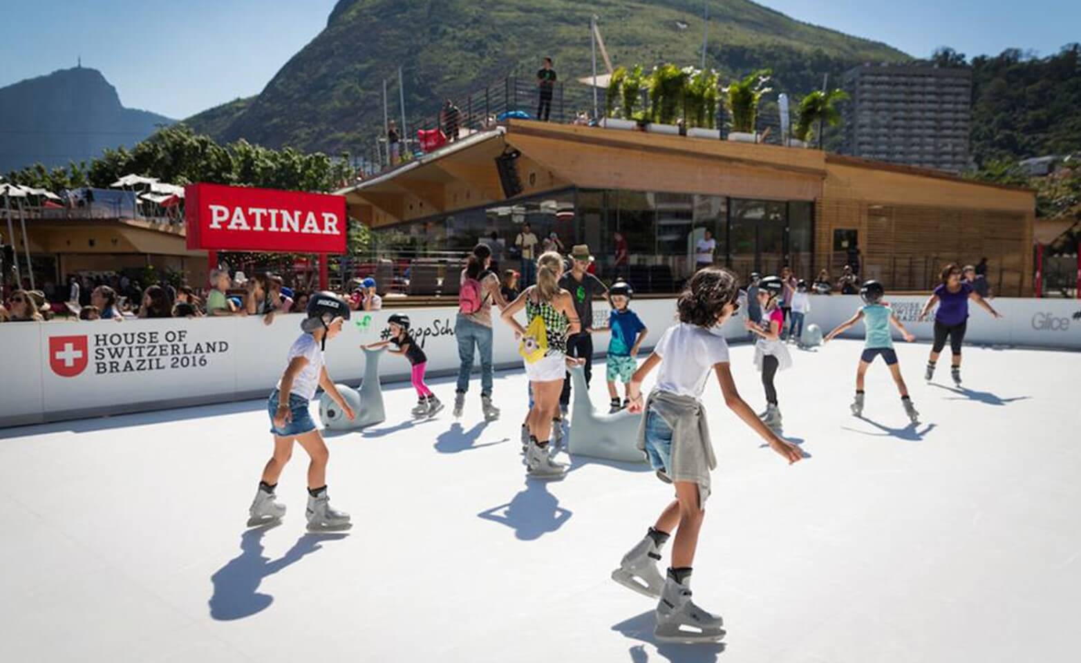 Synthetic ice rink at the Olympic Summer games 2016 in Brazil
