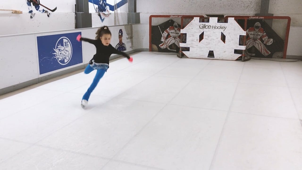 Up-and-Coming Figure Skating Talent Leandra Tests Glice Synthetic Ice