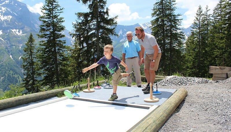 Family playing Eisstock