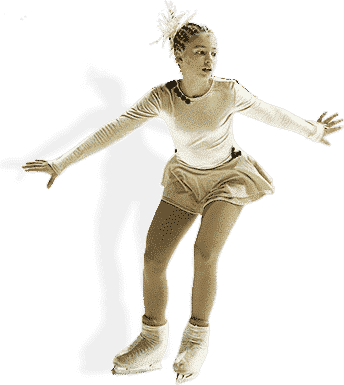 Let Glice synthetic ice rinks enchant your event Young female figure skater in competition uniform
