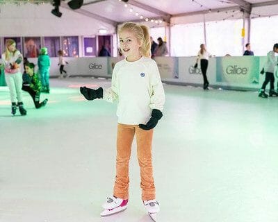 Young girl on Glice synthetic ice