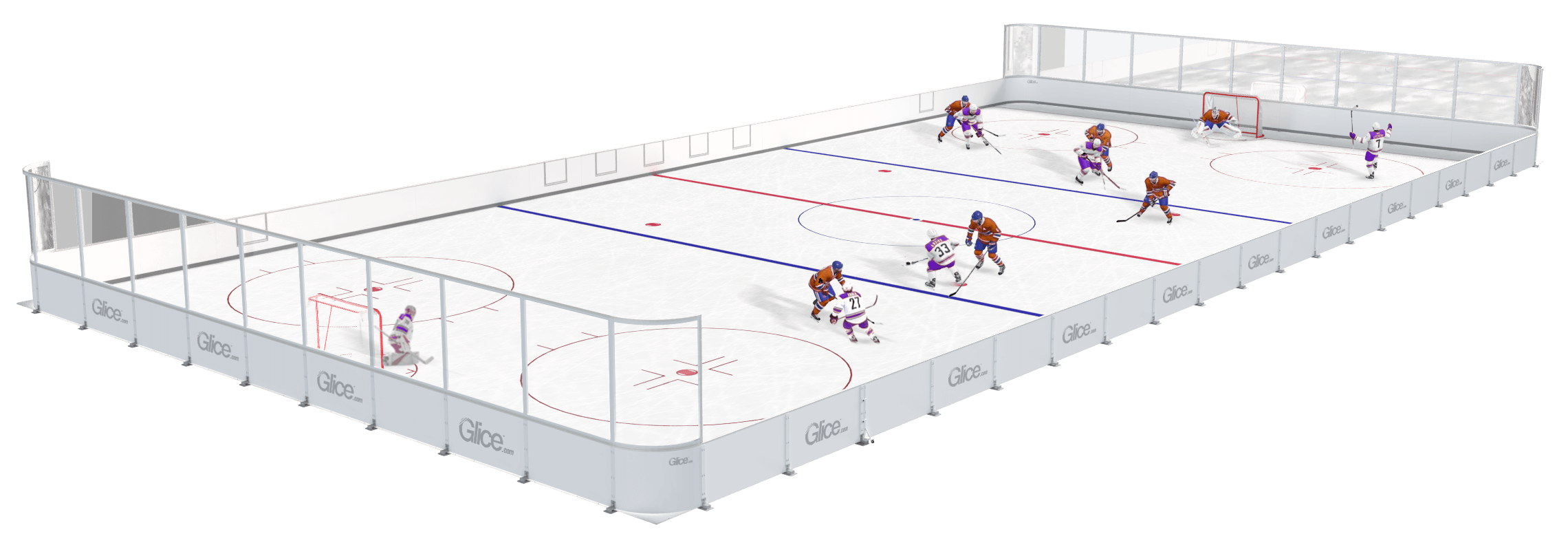 Graphic depiction of Glice synthetic hockey ice rink