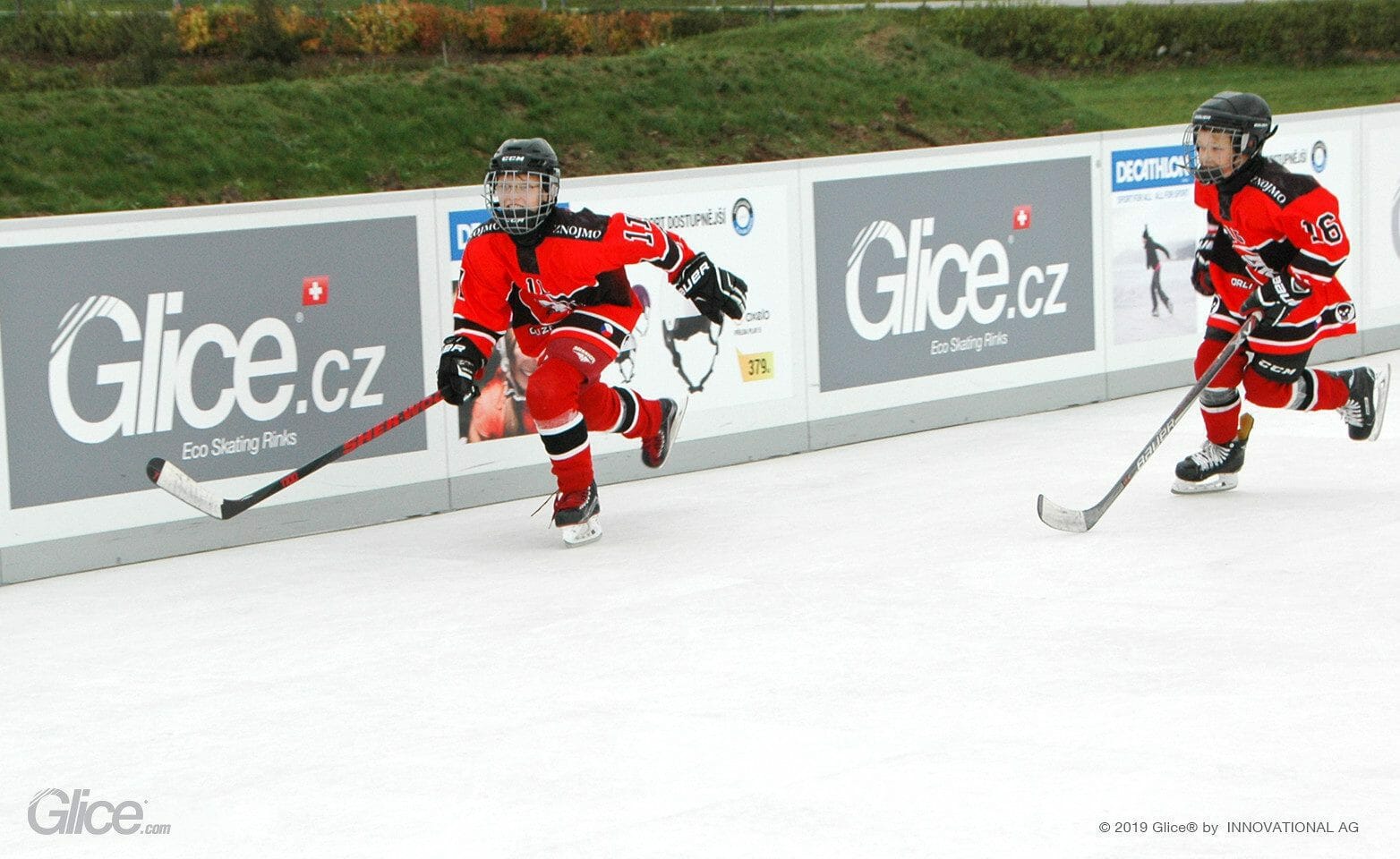 Ice hockey game on Glice rink - buy synthetic ice