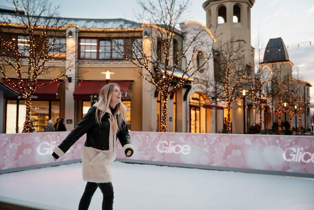 Female skater on a Glice public rink