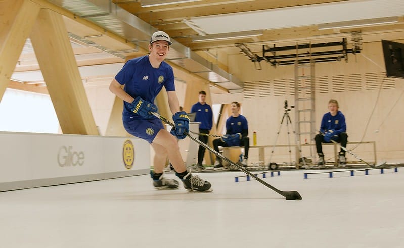 ice hockey player during practice