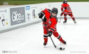 Ice hockey practice session
