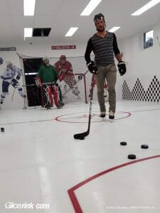 Ice hockey practice session