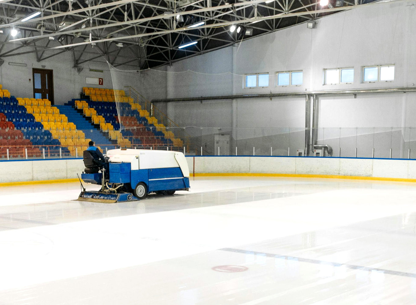 Ice resurfacer in action