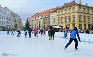 Synthetic ice rink at city square