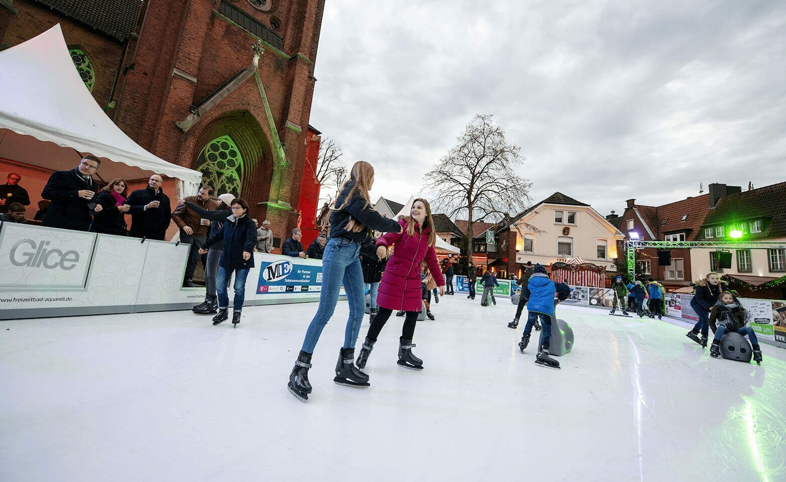 synthetic ice rink in German town